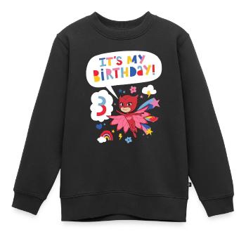 PJ Masks Dessin D'anniversaire 3e Anniversaire - Sweat Premium enfant bio - noir - Devant - AI Model Kid Female (0cm)