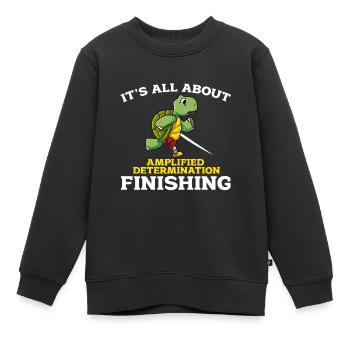 Ein Bein Witz Humor Geschenk - Kinder Premium Organic Sweatshirt - Schwarz - Vorne - AI Model Kid Female (0cm)