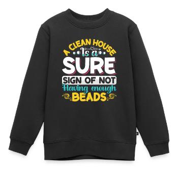 Beading Designs for Beader. - Kids Premium Organic Sweatshirt - black - Front - AI Model Kid Female (0cm)
