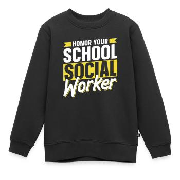 Ehre Deinen Schulsozialarbeiter Schulsozialarbeit - Kinder Premium Organic Sweatshirt - Schwarz - Vorne - AI Model Kid Female (0cm)