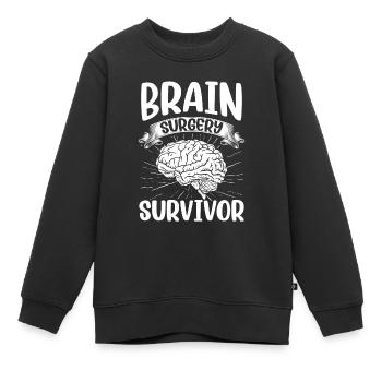 Chirurgie cérébrale Survivant d’une chirurgie cérébrale - Sweat Premium enfant bio - noir - Devant - AI Model Kid Female (0cm)