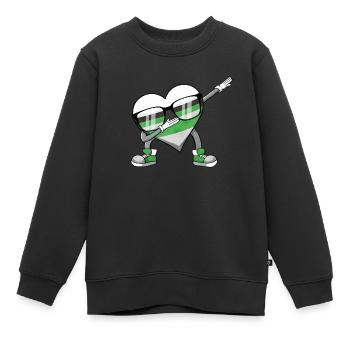 Demiromantischer Stolz Flagge Tupfen Herz Herz Sub - Kinder Premium Organic Sweatshirt - Schwarz - Vorne - AI Model Kid Female (0cm)