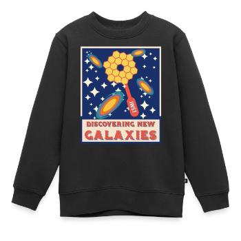 Discovering new galaxies - Kids Premium Organic Sweatshirt - black - Front - AI Model Kid Female (0cm)