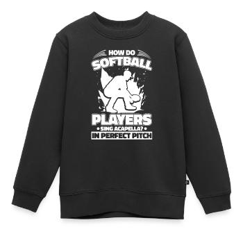 Terrain de softball - Sweat Premium enfant bio - noir - Devant - AI Model Kid Female (0cm)