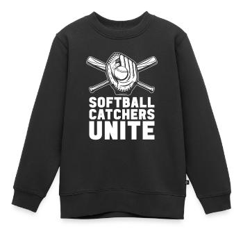 Softball Clubs - Sweat Premium enfant bio - noir - Devant - AI Model Kid Female (0cm)