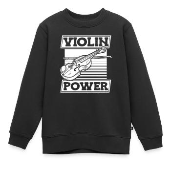 Violine Geige Leistung - Kinder Premium Organic Sweatshirt - Schwarz - Vorne - AI Model Kid Female (0cm)