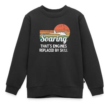 Planeur sans moteur Pilote de planeur - Sweat Premium enfant bio - noir - Devant - AI Model Kid Female (0cm)