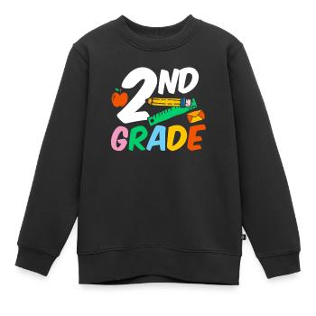 Zweite Klasse Zweitklässler Lehrer Schüler Schule - Kinder Premium Organic Sweatshirt - Schwarz - Vorne - AI Model Kid Female (0cm)