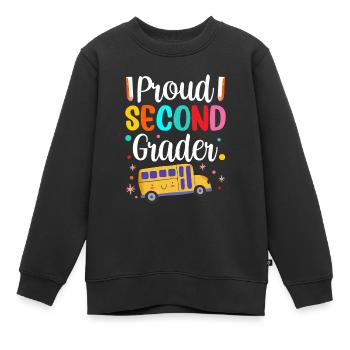 Stolzer Zweitklässler Lehrer Schule Zweite Klasse - Kinder Premium Organic Sweatshirt - Schwarz - Vorne - AI Model Kid Female (0cm)