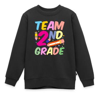 Team Zweite Klasse Lehrer Zweitklässler Schule - Kinder Premium Organic Sweatshirt - Schwarz - Vorne - AI Model Kid Female (0cm)