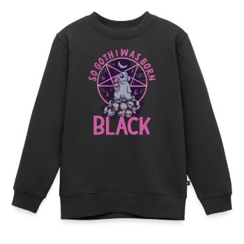 Satan Belzébuth Diable Gothique Pentagramme Mystique - Sweat Premium enfant bio - noir - Devant - AI Model Kid Female (0cm)