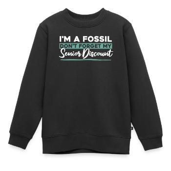 Rentner Rente Fossil - Kinder Premium Organic Sweatshirt - Schwarz - Vorne - AI Model Kid Female (0cm)