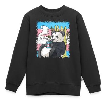 Transgender Pride Trans Flag Panda Coffee Sublte - Sweat Premium enfant bio - noir - Devant - AI Model Kid Female (0cm)