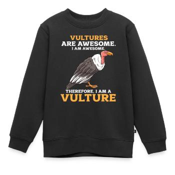Vautour - Sweat Premium enfant bio - noir - Devant - AI Model Kid Female (0cm)