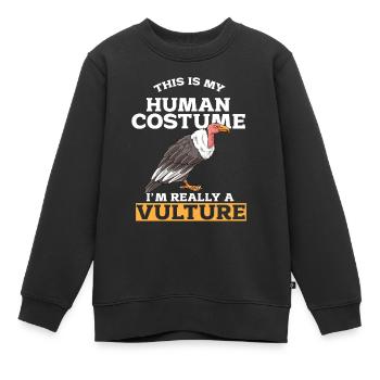 Vautour - Sweat Premium enfant bio - noir - Devant - AI Model Kid Female (0cm)