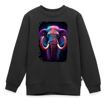 Mammouth - Sweat Premium enfant bio - noir - Devant - AI Model Kid Female (0cm)