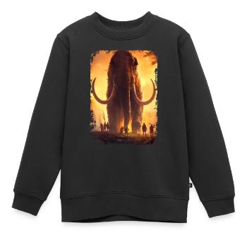 Mammoth - Kids Premium Organic Sweatshirt - black - Front - AI Model Kid Female (0cm)