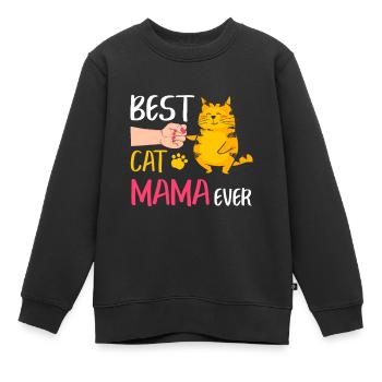 Beste Katze Mama Ever Niedliche Katze Faust Stoß Frauen Mutter - Kinder Premium Organic Sweatshirt - Schwarz - Vorne - AI Model Kid Female (0cm)