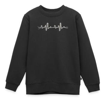 Heartbeat Audio Cable AUX Jack Cable - Kids Premium Organic Sweatshirt - black - Front - AI Model Kid Female (0cm)