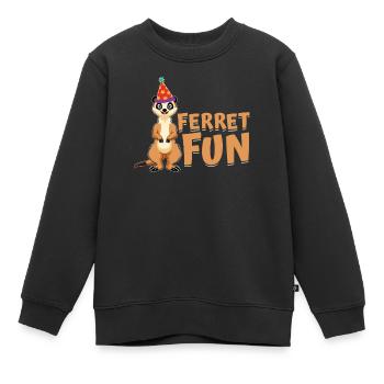 Putois furet drôle - Sweat Premium enfant bio - noir - Devant - AI Model Kid Female (0cm)