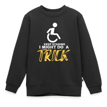Rollstuhl - Kinder Premium Organic Sweatshirt - Schwarz - Vorne - AI Model Kid Female (0cm)