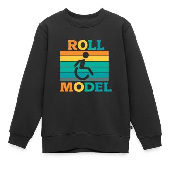 Rollstuhl - Kinder Premium Organic Sweatshirt - Schwarz - Vorne - AI Model Kid Female (0cm)