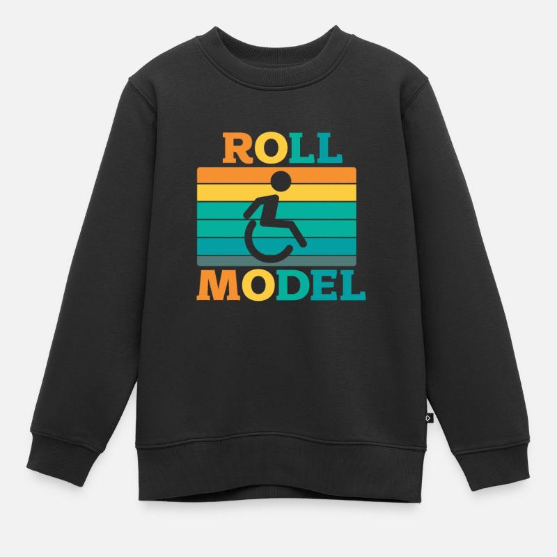 Rollstuhl - Kinder Premium Organic Sweatshirt - Schwarz