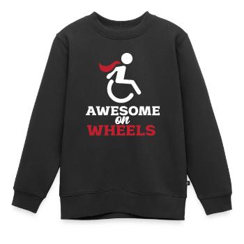 Rollstuhl - Kinder Premium Organic Sweatshirt - Schwarz - Vorne - AI Model Kid Female (0cm)