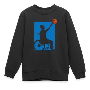 Rollstuhl - Kinder Premium Organic Sweatshirt - Schwarz - Vorne - AI Model Kid Female (0cm)