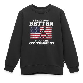 Rollstuhl - Kinder Premium Organic Sweatshirt - Schwarz - Vorne - AI Model Kid Female (0cm)