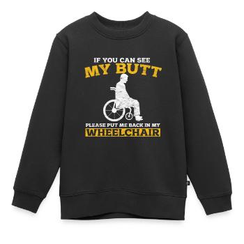 Rollstuhl - Kinder Premium Organic Sweatshirt - Schwarz - Vorne - AI Model Kid Female (0cm)