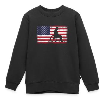 Rollstuhl - Kinder Premium Organic Sweatshirt - Schwarz - Vorne - AI Model Kid Female (0cm)