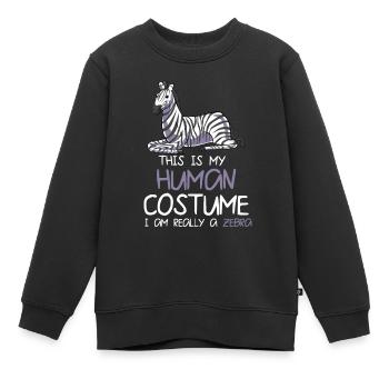 Zebra - Kinder Premium Organic Sweatshirt - Schwarz - Vorne - AI Model Kid Female (0cm)