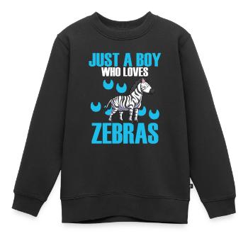 Zèbre - Sweat Premium enfant bio - noir - Devant - AI Model Kid Female (0cm)