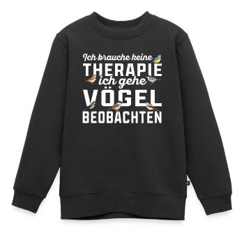Vögel beobachten Ornithologie Vogelbeobachtung - Kinder Premium Organic Sweatshirt - Schwarz - Vorne - AI Model Kid Female (0cm)
