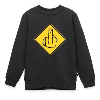 Mittelfinger Geschenk Flipping Den Vogel Unhöfliche Beleidigung S - Kinder Premium Organic Sweatshirt - Schwarz - Vorne - AI Model Kid Female (0cm)