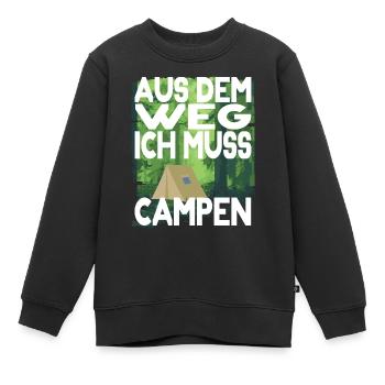 Outdoor Survival Aus dem Weg Campen Zelten Wald - Kinder Premium Organic Sweatshirt - Schwarz - Vorne - AI Model Kid Female (0cm)
