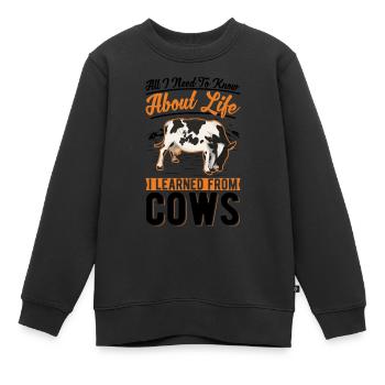 Cow Gift Cattle Breeder Farmer - Sweat Premium enfant bio - noir - Devant - AI Model Kid Female (0cm)