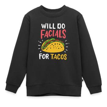 Will Do Gesichtsbehandlungen für Tacos Kosmetikeri - Kinder Premium Organic Sweatshirt - Schwarz - Vorne - AI Model Kid Female (0cm)