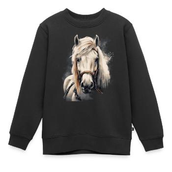 Islandpferd - Kinder Premium Organic Sweatshirt - Schwarz - Vorne - AI Model Kid Female (0cm)