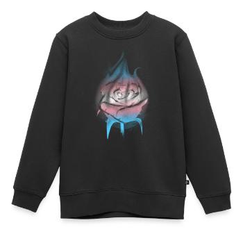 Transgender Stolz Trans Fahnenverbrennung Rose Sub - Kinder Premium Organic Sweatshirt - Schwarz - Vorne - AI Model Kid Female (0cm)