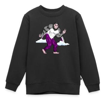 Asexual Pride Ace Flag Rainbow Bigfoot Sasquatch - Kinder Premium Organic Sweatshirt - Schwarz - Vorne - AI Model Kid Female (0cm)