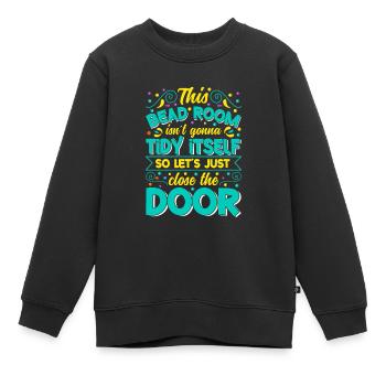 Beading Designs for Beader - Kids Premium Organic Sweatshirt - black - Front - AI Model Kid Female (0cm)