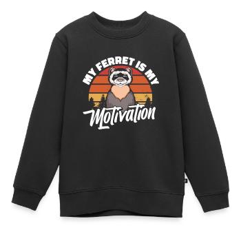 Motivation du putois furet - Sweat Premium enfant bio - noir - Devant - AI Model Kid Female (0cm)