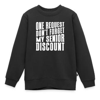 Pension de pensionné senior - Sweat Premium enfant bio - noir - Devant - AI Model Kid Female (0cm)