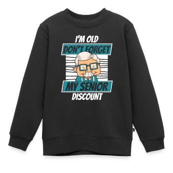 Pension de pensionné senior - Sweat Premium enfant bio - noir - Devant - AI Model Kid Female (0cm)