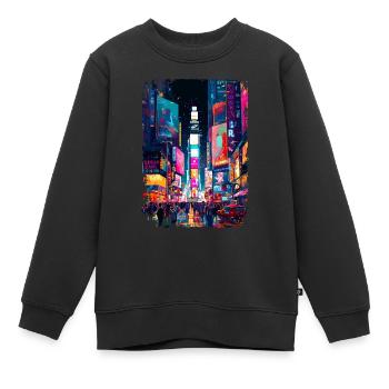 New York - Kinder Premium Organic Sweatshirt - Schwarz - Vorne - AI Model Kid Female (0cm)