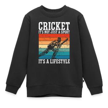 Cricket Ist Ein Lebensstil - Kinder Premium Organic Sweatshirt - Schwarz - Vorne - AI Model Kid Female (0cm)