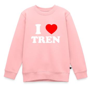 Lustiges Workout-Zitat I Love Tren I Heart Tren Bodyb - Kinder Premium Organic Sweatshirt - Rosa - Vorne - AI Model Kid Female (0cm)
