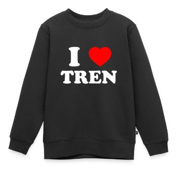 Drôle de citation d’entraînement J’aime Tren I Heart Tren Bodyb - Sweat Premium enfant bio - noir - Devant - AI Model Kid Female (0cm)